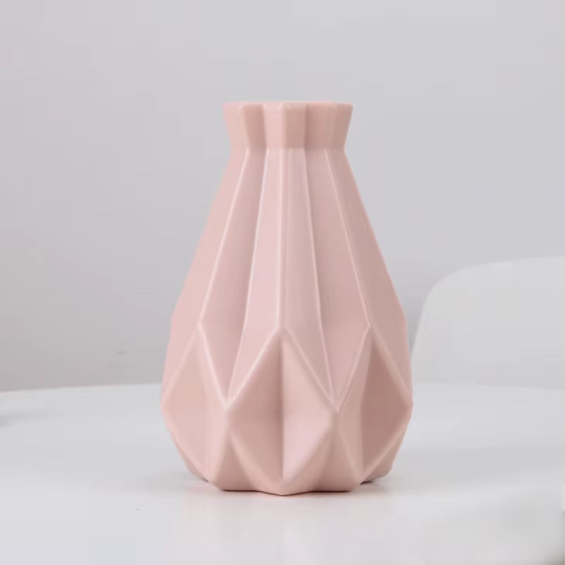 Modern Flower Vase Unbreakable Plastic Vase European Anti-Ceramic Imitation Rattan Simplicity Basket Arrangement Art Home Decor