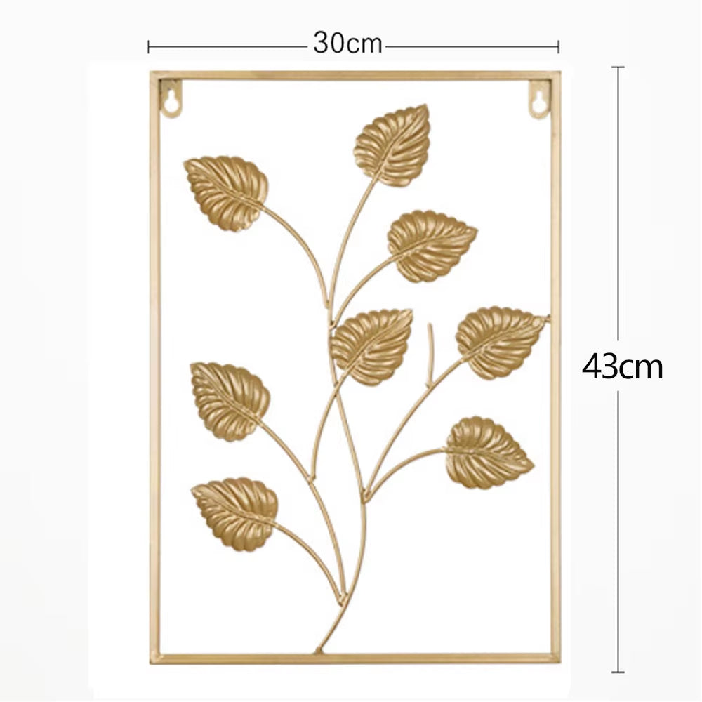 Nordic Metal Leaf Iron Wall Hanging Decor Plant Ginkgo Palm Maple Leaves Wall Pendant Mural Living Room Bedroom Home Decoration