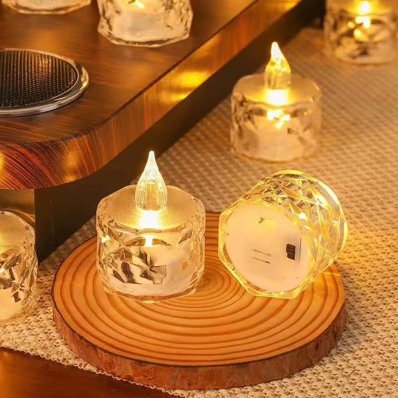 Flameless LED Candle Lights Creative Wishing Led Tea Lamp Warm White Halloween Wedding Christmas Decoration Candle Light