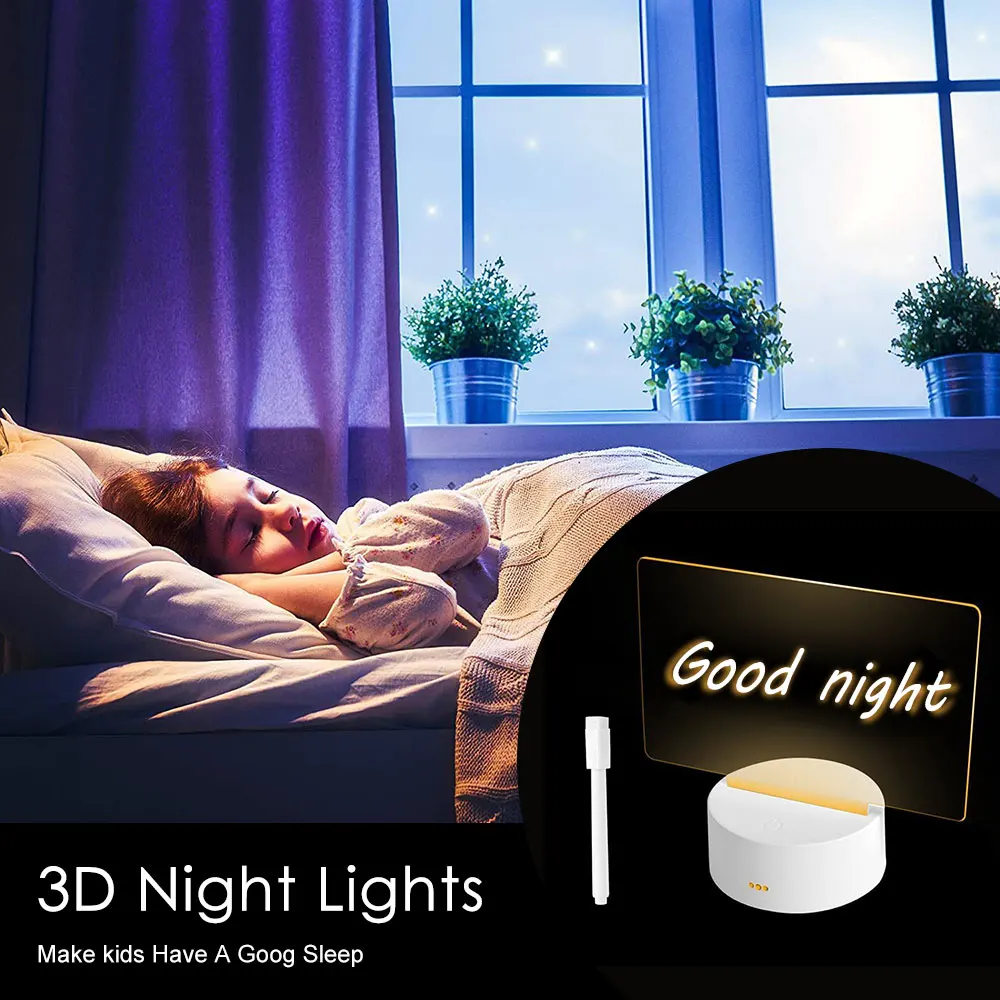 LED Night Light Message Board with Pen – Perfect for Any Space!