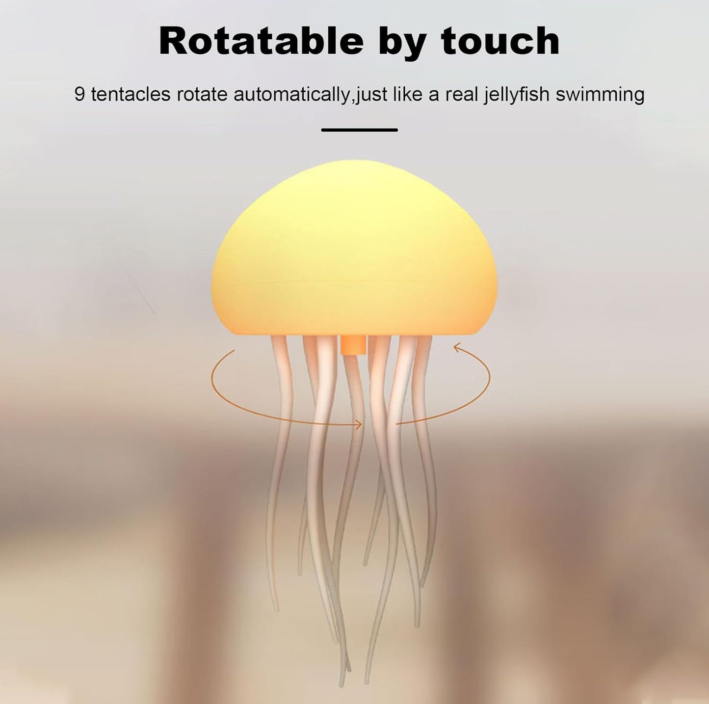 Enchanting Jellyfish Night Light – Mesmerizing RGB Glow, Voice-Controlled, & Rechargeable!