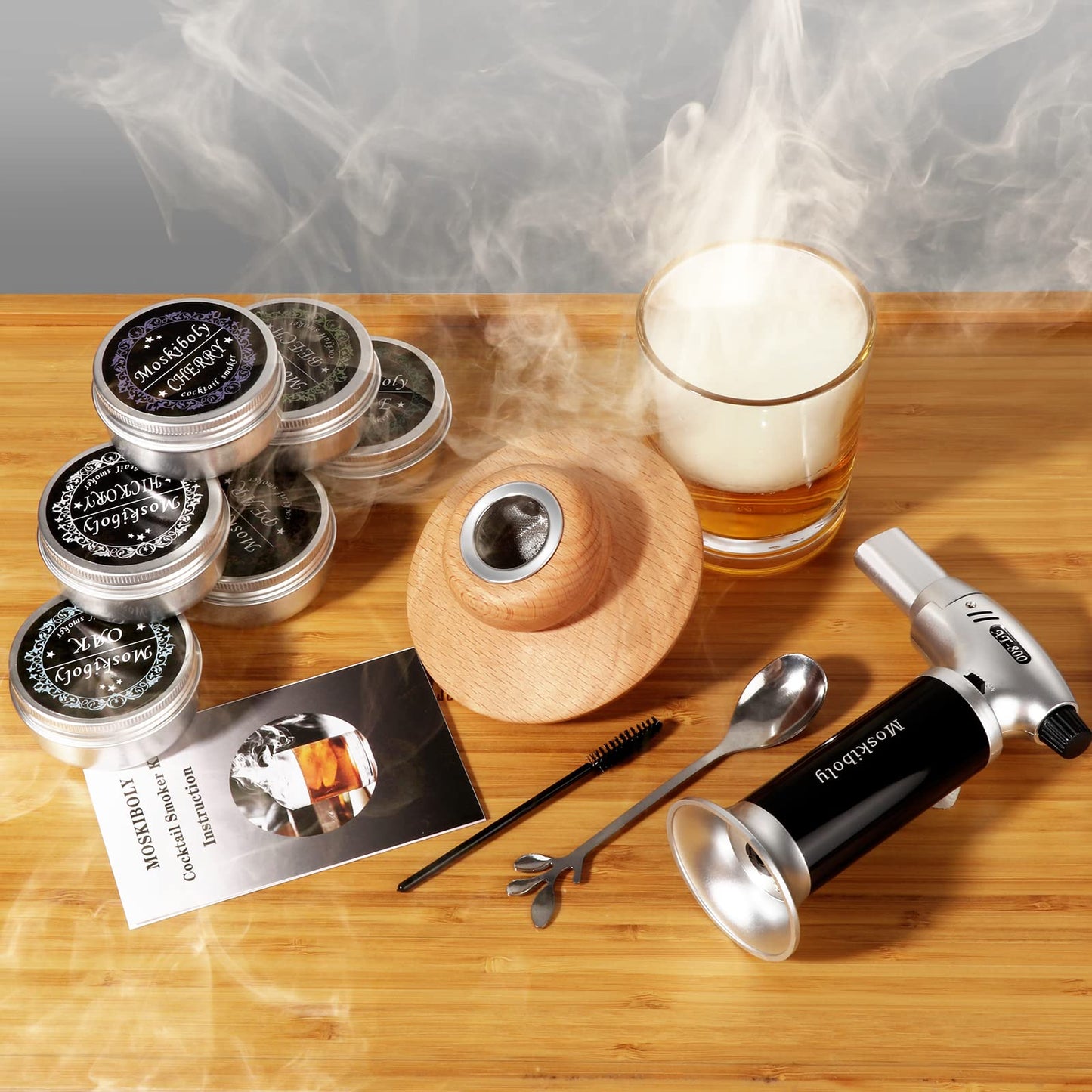 Premium Cocktail Smoker Kit – Elevate Your Whiskey & Cocktail Experience with Rich, Smoky Flavors!