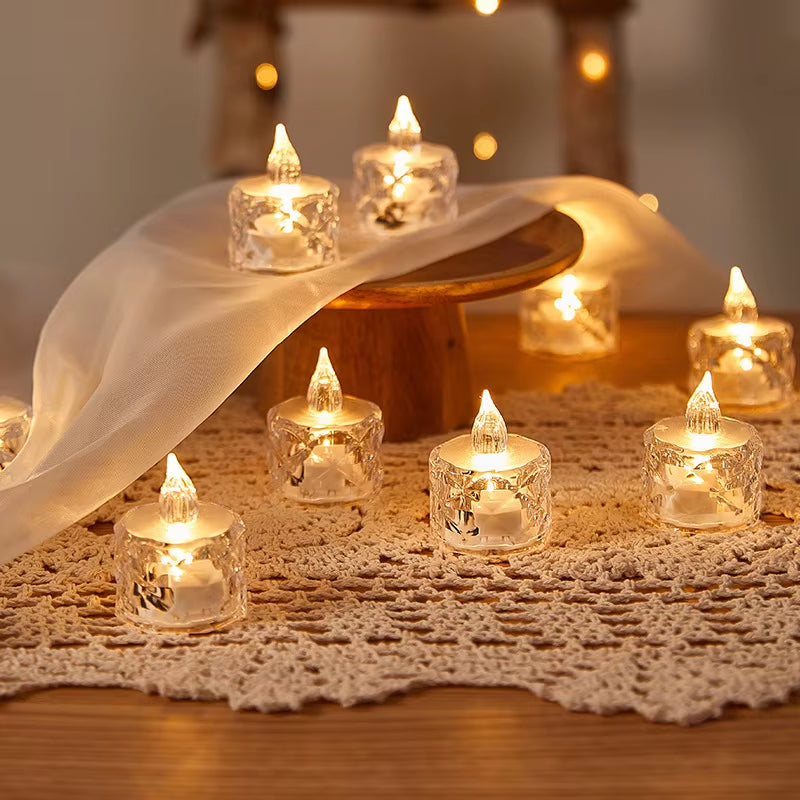 Flameless LED Candle Lights Creative Wishing Led Tea Lamp Warm White Halloween Wedding Christmas Decoration Candle Light