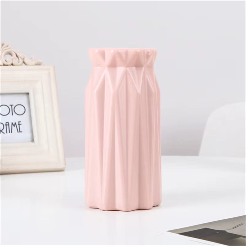 Modern Flower Vase Unbreakable Plastic Vase European Anti-Ceramic Imitation Rattan Simplicity Basket Arrangement Art Home Decor