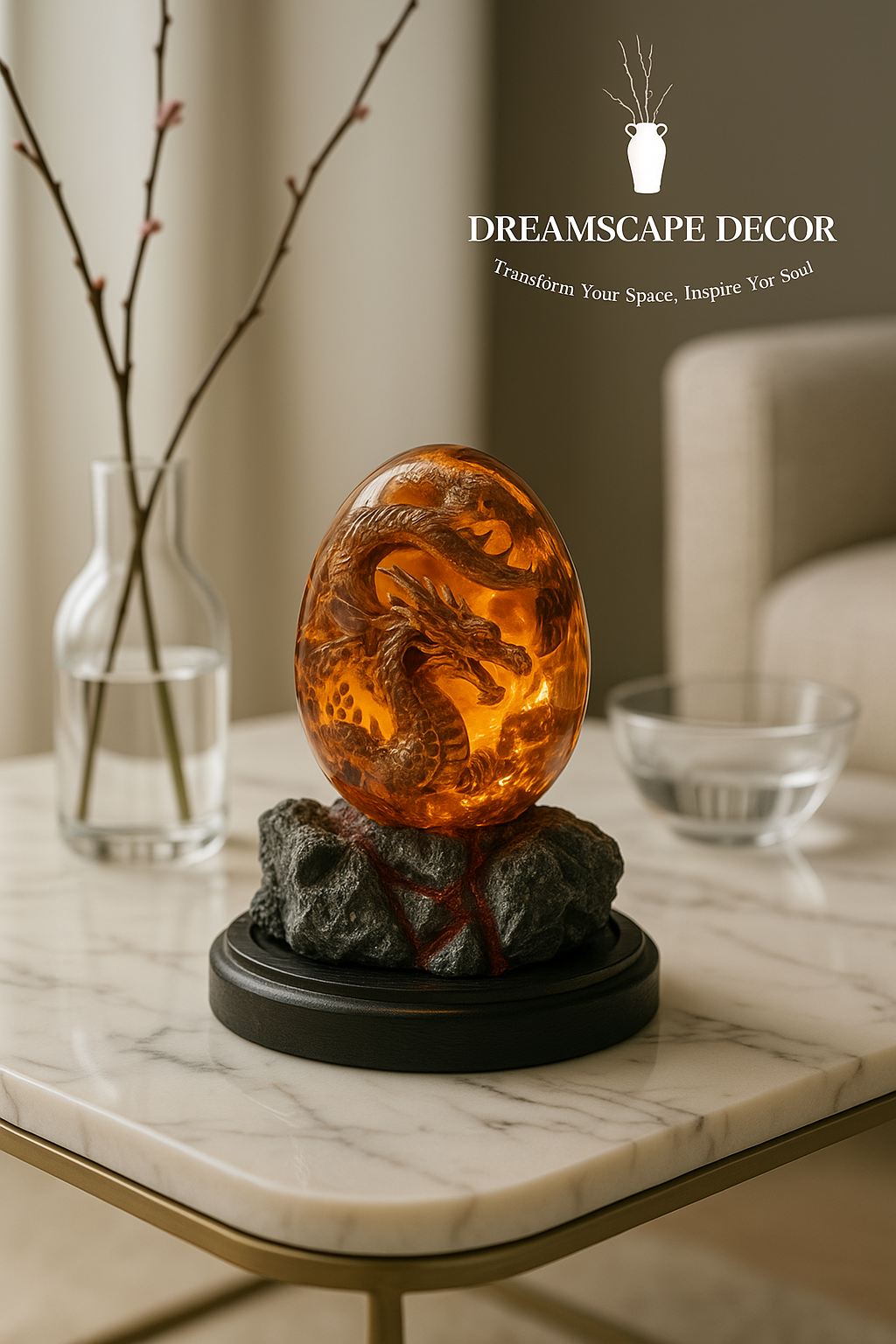 Mystical Lava Dragon Egg – Enchanted Gemstone Sculpture for Home Decor & Collectors!