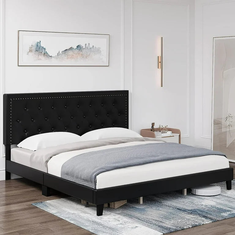 Luxury Hegg Tufted Upholstered Platform Bed – Elegance Meets Comfort!
