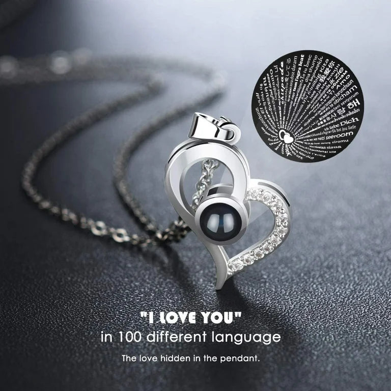 WILDLOVE Preserved Real Rose with "I Love You" Necklace A Perfect Gift for Her on Special Occasions