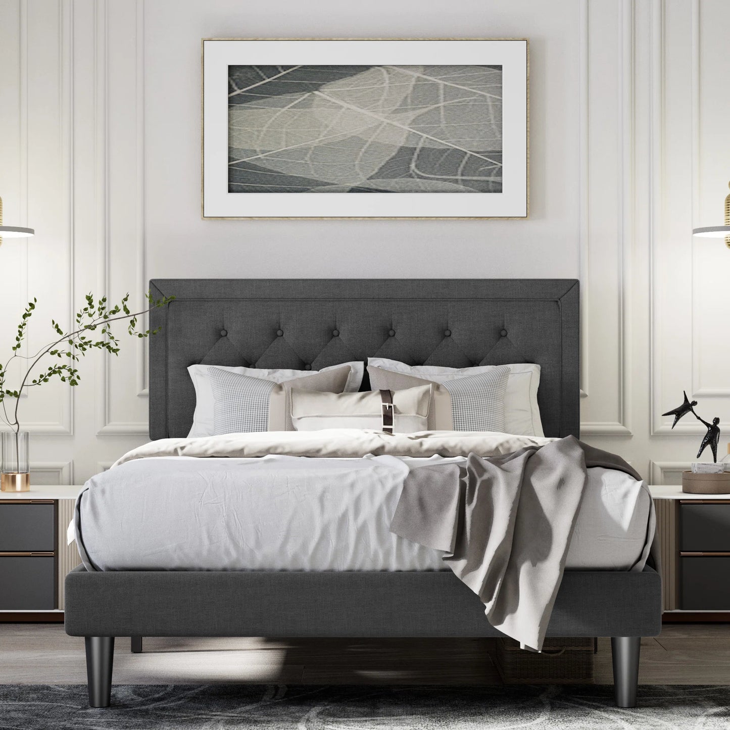 Luxury Hegg Tufted Upholstered Platform Bed – Elegance Meets Comfort!