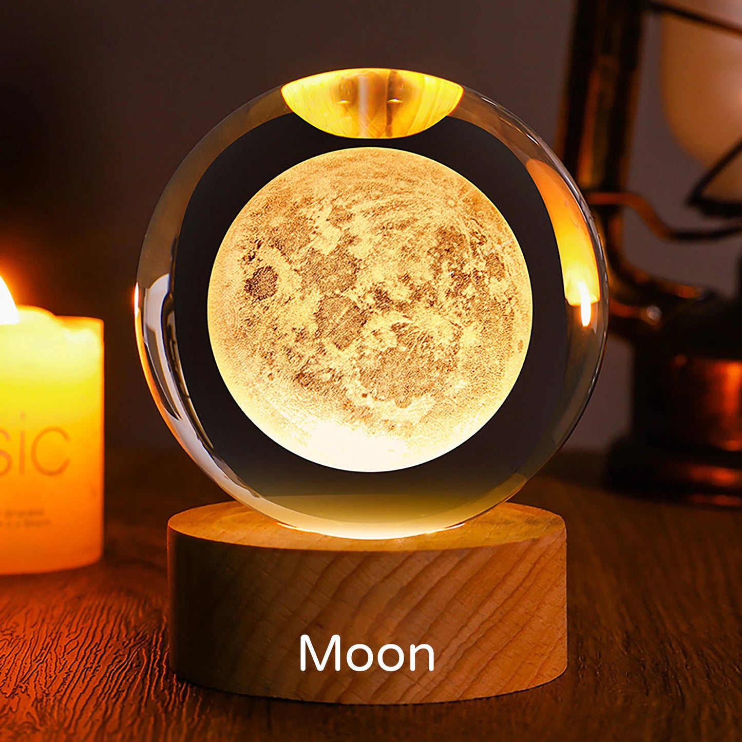 3D Crystal Ball Galaxy Lamp – Mesmerizing Planetary Projections for a Cozy Glow!