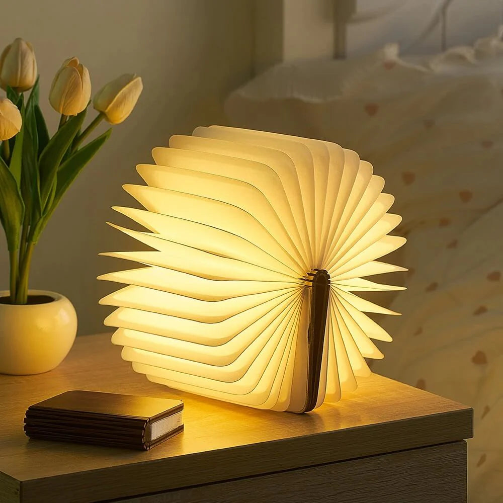 LED Foldable Wooden Book Light-A Fun and Functional Night Lamp for Young Readers!