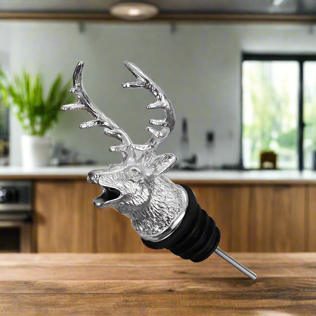 Zinc Alloy Deer Head Wine Pourer Unique Stag Wine Bottle Stoppers Wine Aerators Bar Tools Kitchen Accessories
