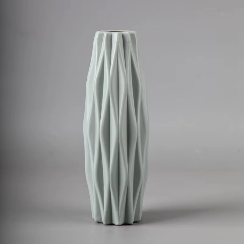 Modern Flower Vase Unbreakable Plastic Vase European Anti-Ceramic Imitation Rattan Simplicity Basket Arrangement Art Home Decor
