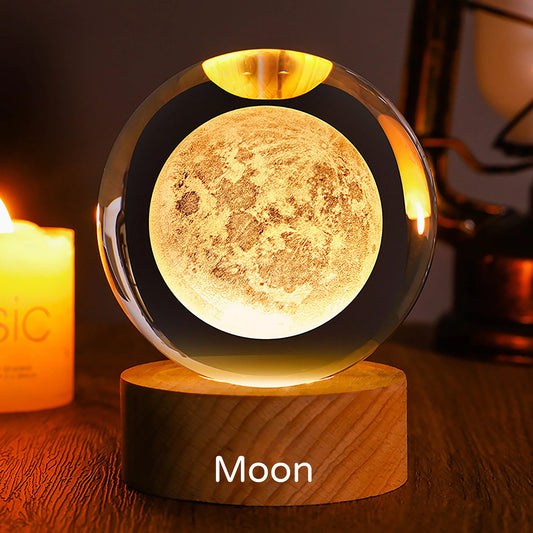 3D Crystal Ball Galaxy Lamp – Mesmerizing Planetary Projections for a Cozy Glow!